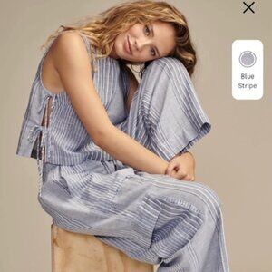 LUCKY BRAND DRAWSTRING LINEN BLEND CARGO PANT M